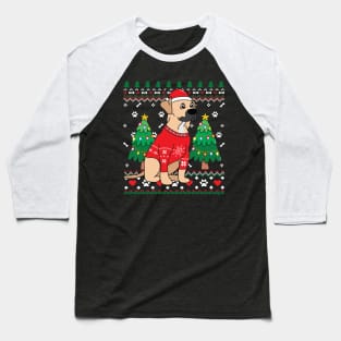 Black Mouth Cur Christmas Baseball T-Shirt